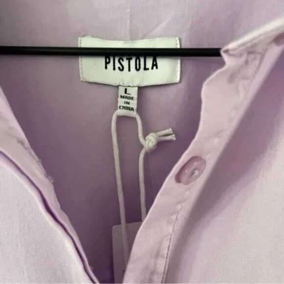 Pistola Layla Cinched Waist Shirt Dress In Iris - Picture 8 of 9